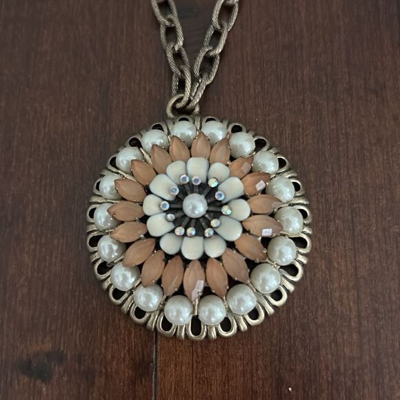 Bohm Vintage Pendant Necklace Pearls Stones - Picture 3 of 12